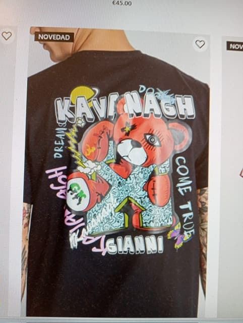 Camiseta Negra Raw Bear Precio de vental - Imagen 2