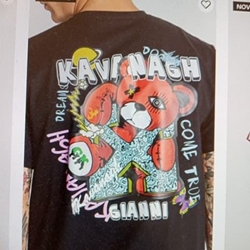 Camiseta Negra Raw Bear - Imagen 1