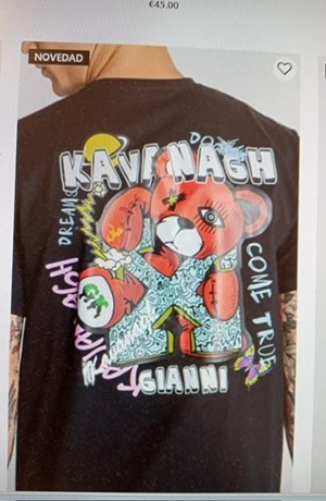 Camiseta Negra Raw Bear - Imagen 1