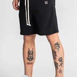 Pantalones Cortos Negros Waffle - Imagen 1