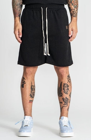 Pantalones Cortos Negros Waffle - Imagen 2