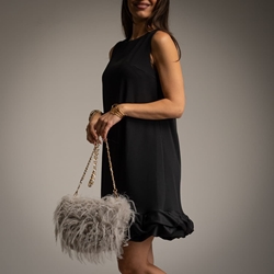 VESTIDO CORTTO NEGRO VOLANTE - Imagen 1