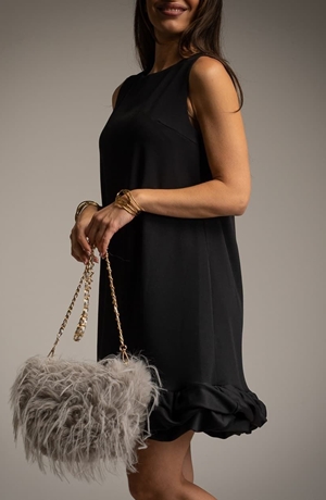 VESTIDO CORTTO NEGRO VOLANTE - Imagen 1