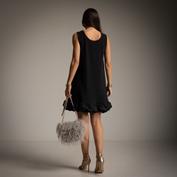 VESTIDO CORTTO NEGRO VOLANTE - Imagen 2