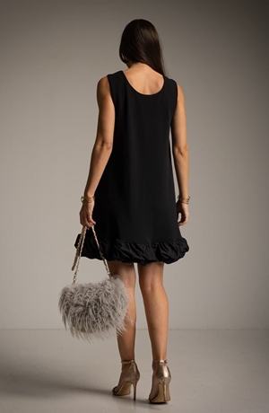 VESTIDO CORTTO NEGRO VOLANTE - Imagen 2