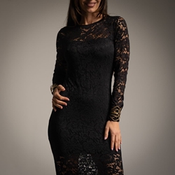 VESTIDO ENCAJE LARGO - Imagen 1