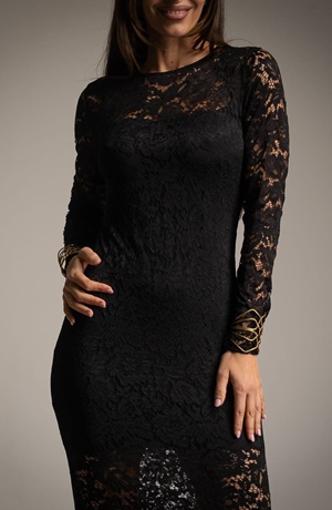 VESTIDO ENCAJE LARGO - Imagen 1